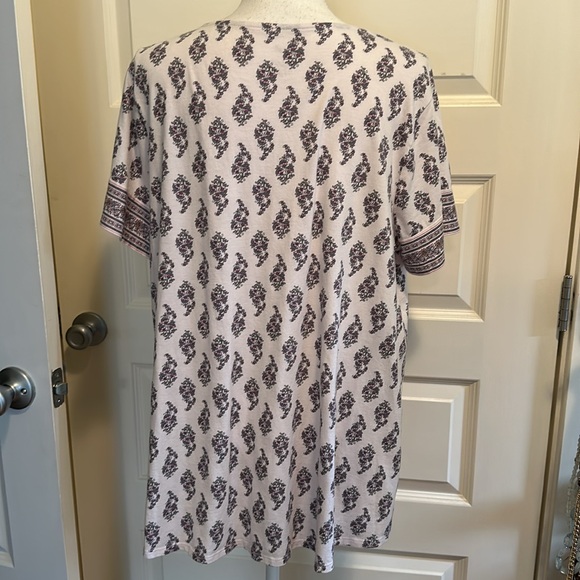 J.Jill Scoop Neck Elliptical Tee Top Floral XL NWOT - Picture 4 of 7